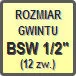 Piktogram - Rozmiar gwintu: BSW 1/2" (12zw.)
